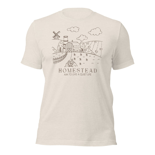 Homestead - Aim to live a simple life Unisex t-shirt